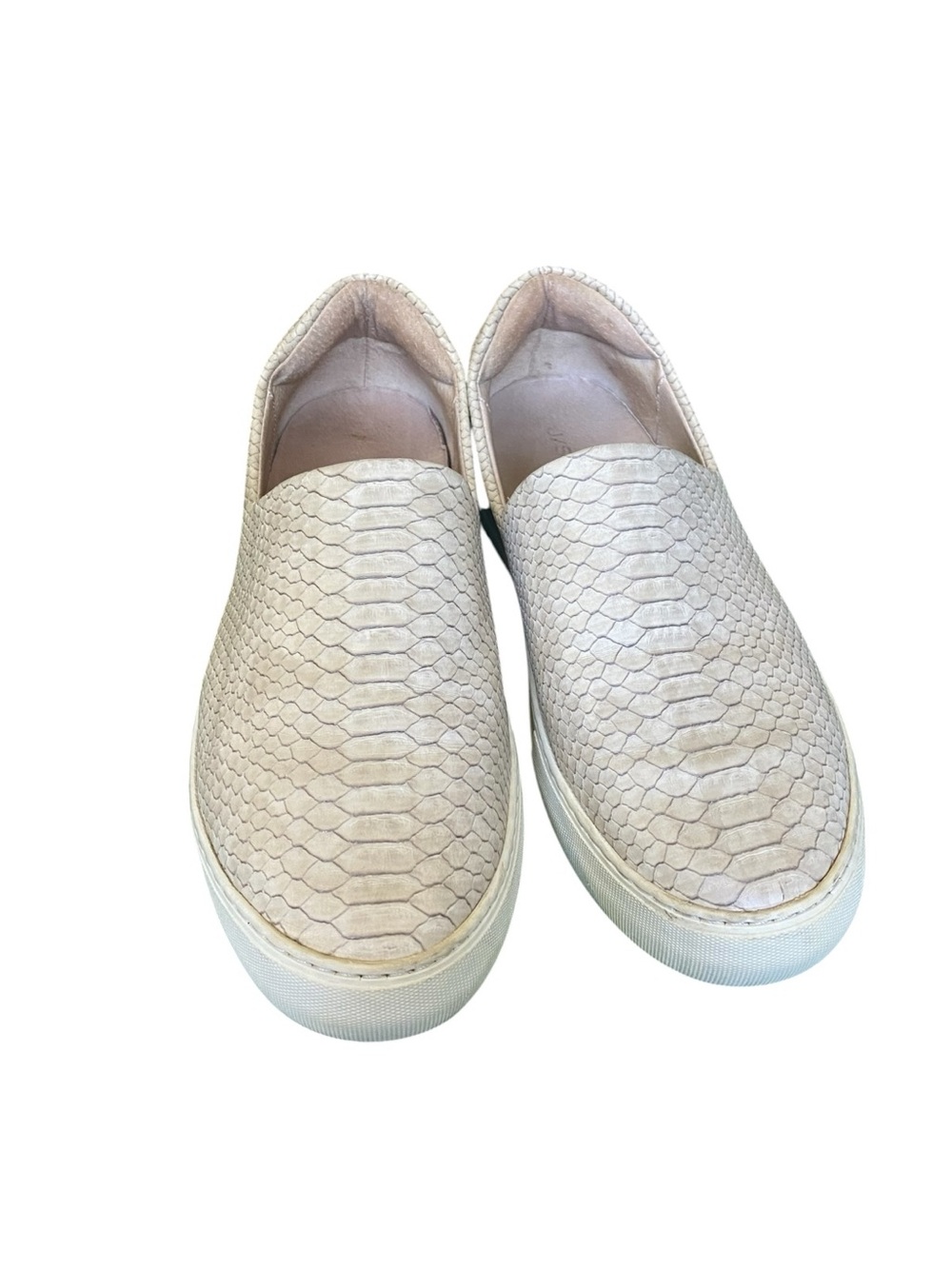 J Slides Airana Cream Snake-Embossed Slip-On Sneakers ❤️ SZ 9